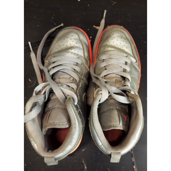 Nike Air Jordan 1 Mid Sunrise Silver Pink Orange Size 2y Crimson Sneakers Shoes - Picture 4 of 6